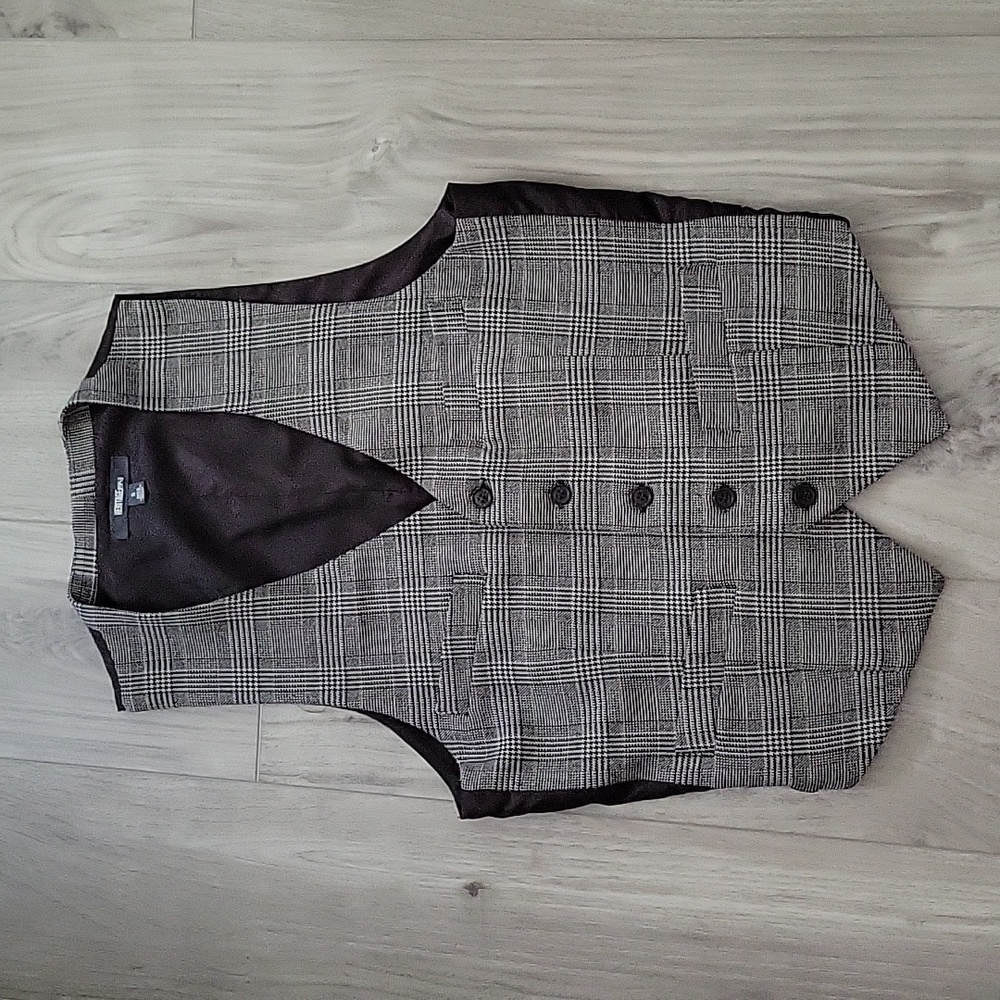 Brown plaid vest
